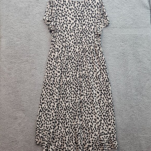 Torrid Cheetah print faux Wrap Midi Dress Size 1 Short Sleeve Lightweight Flowy - Picture 4 of 5